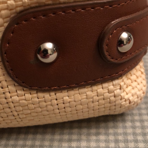 VINTAGE BAG STAW LOOK BROWN FAUX LEATHER TRIM TSC SNAP CLOSURE - #OS012 - Picture 12 of 14